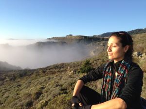 Soaking up the sun after a foggy hike at Pt. Reyes